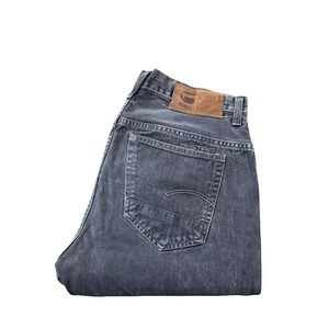 G-Star Black Button Fly 3301 Mens Jeans 32X34 Straight Fit
